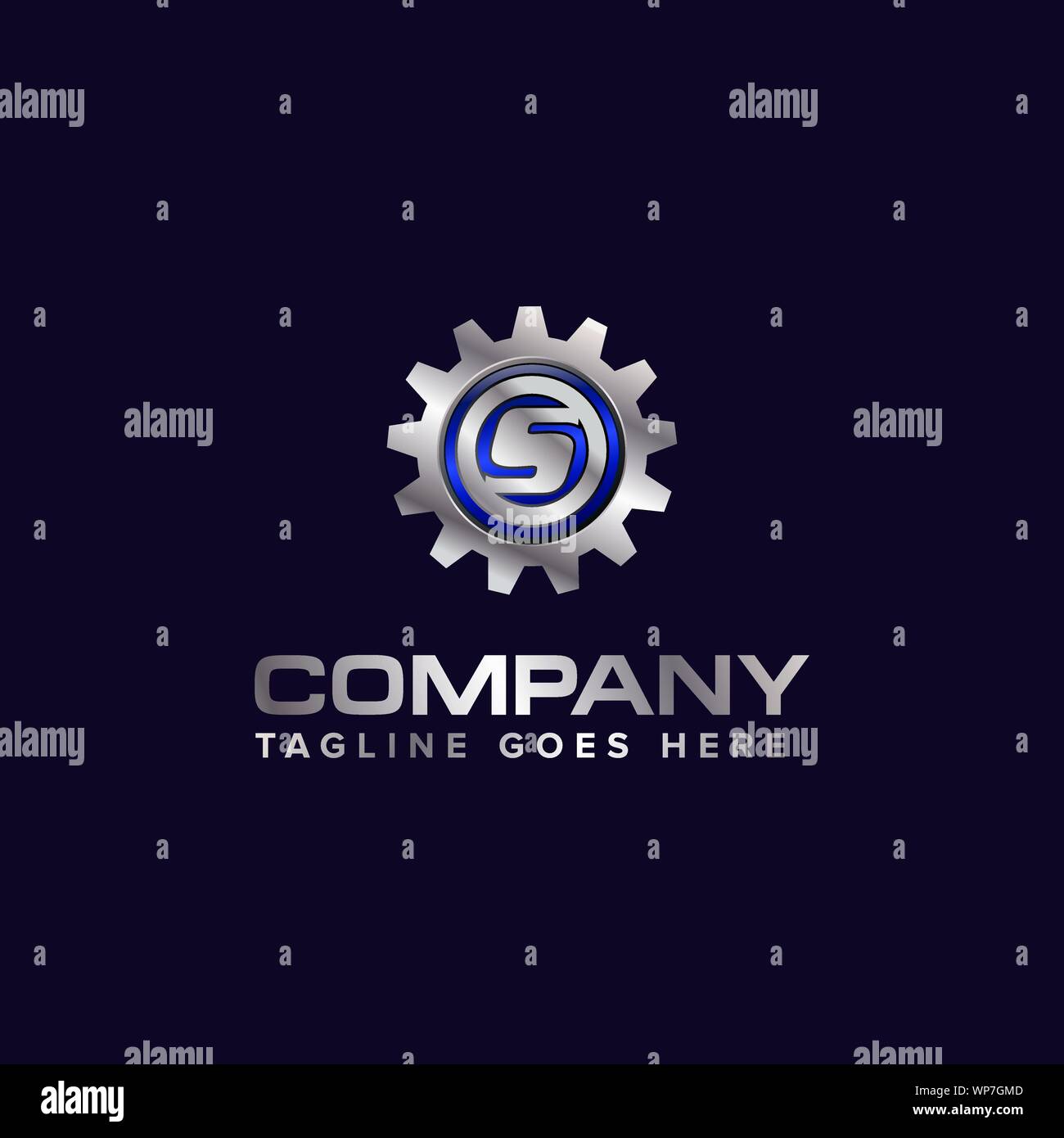 Letter S gear vector template logo. This Design is suitable for technology, industrial or automotive. Gradient. Gray. Stock Vector