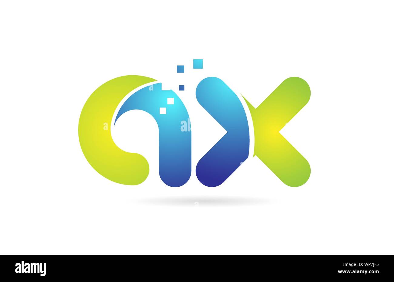 ax a x blue green alphabet combination letter logo design suitable for ...
