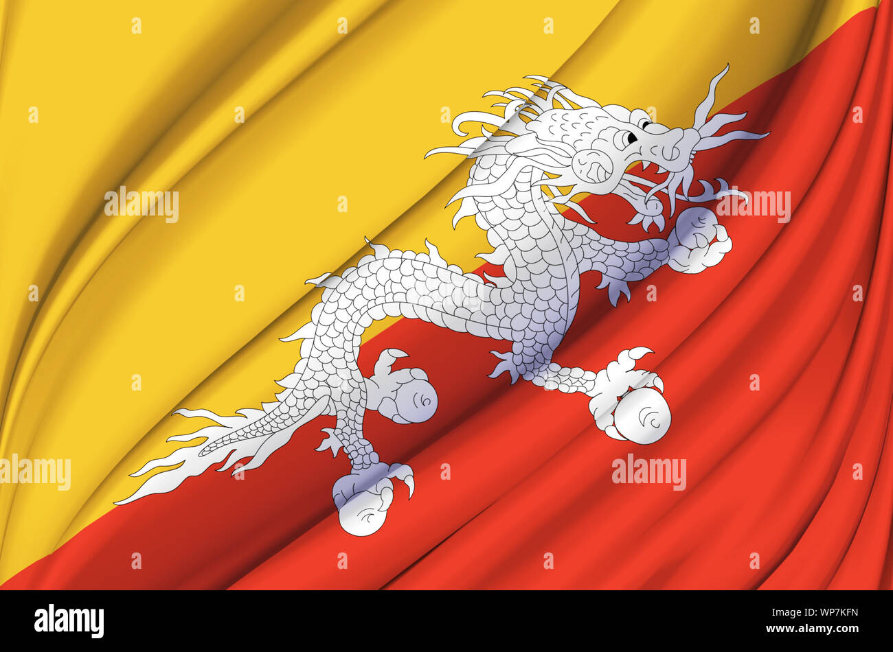 Đây là một illustration tuyệt đẹp của cờ Bhutan đang tung bay với các nước châu Á nằm trong nền. Bức tranh này sẽ giúp bạn hiểu rõ hơn về ý nghĩa của chiếc cờ này trong văn hóa và lịch sử châu Á.