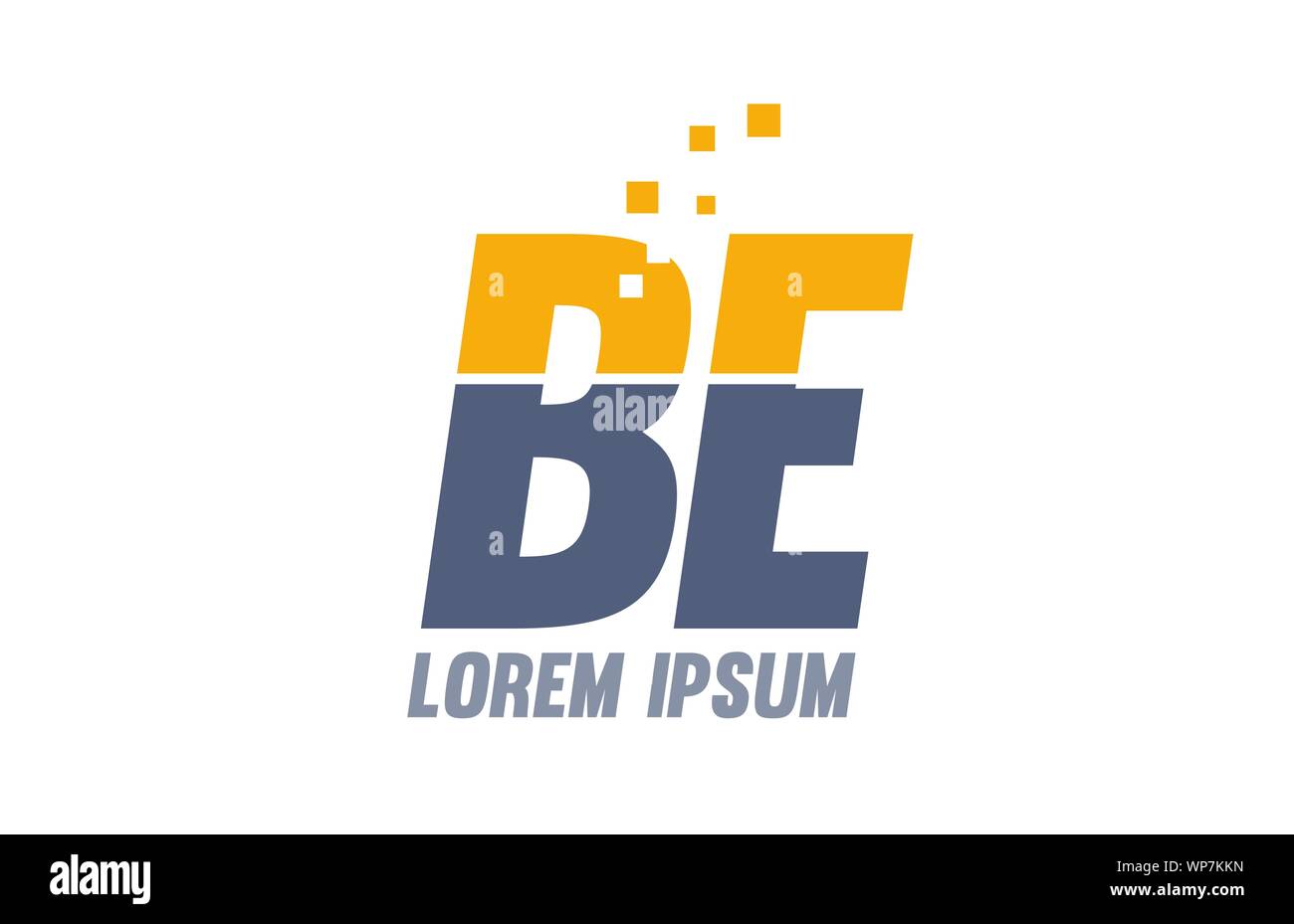 yellow blue BE B E alphabet letter logo icon design suitable for a ...