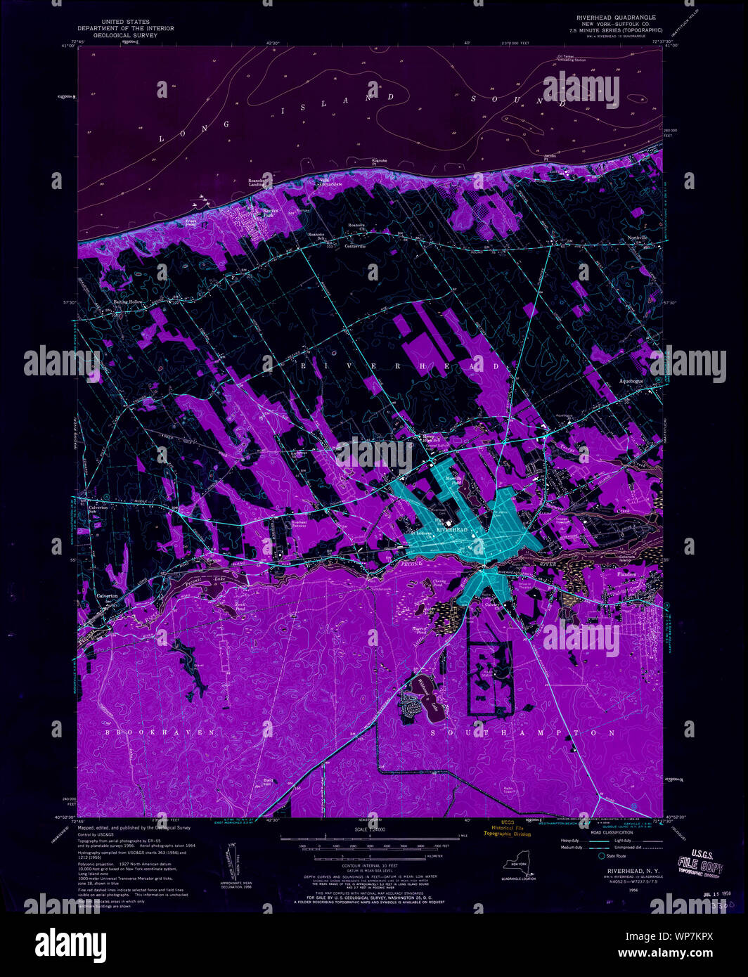 New York NY Riverhead 136080 1956 24000 Inverted Restoration Stock Photo Alamy