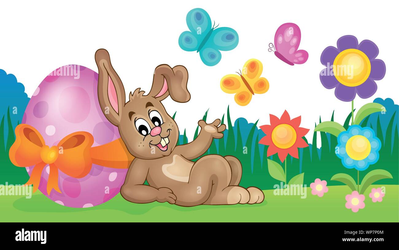 Bunny with Easter egg theme image 3 Stock Vector