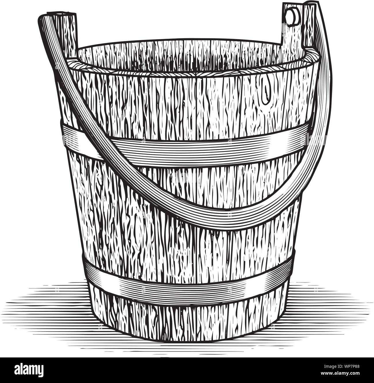 Wooden Bucket Drawing