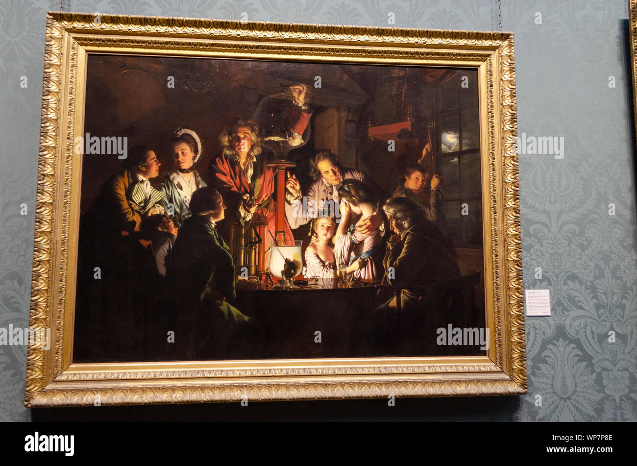 Experiment with a bird in an air pump hires stock photography and