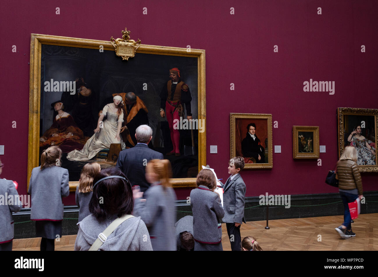 Crows observing The Execution of Lady Jane Grey by Paul Delaroche |The National Gallery, London Stock Photo