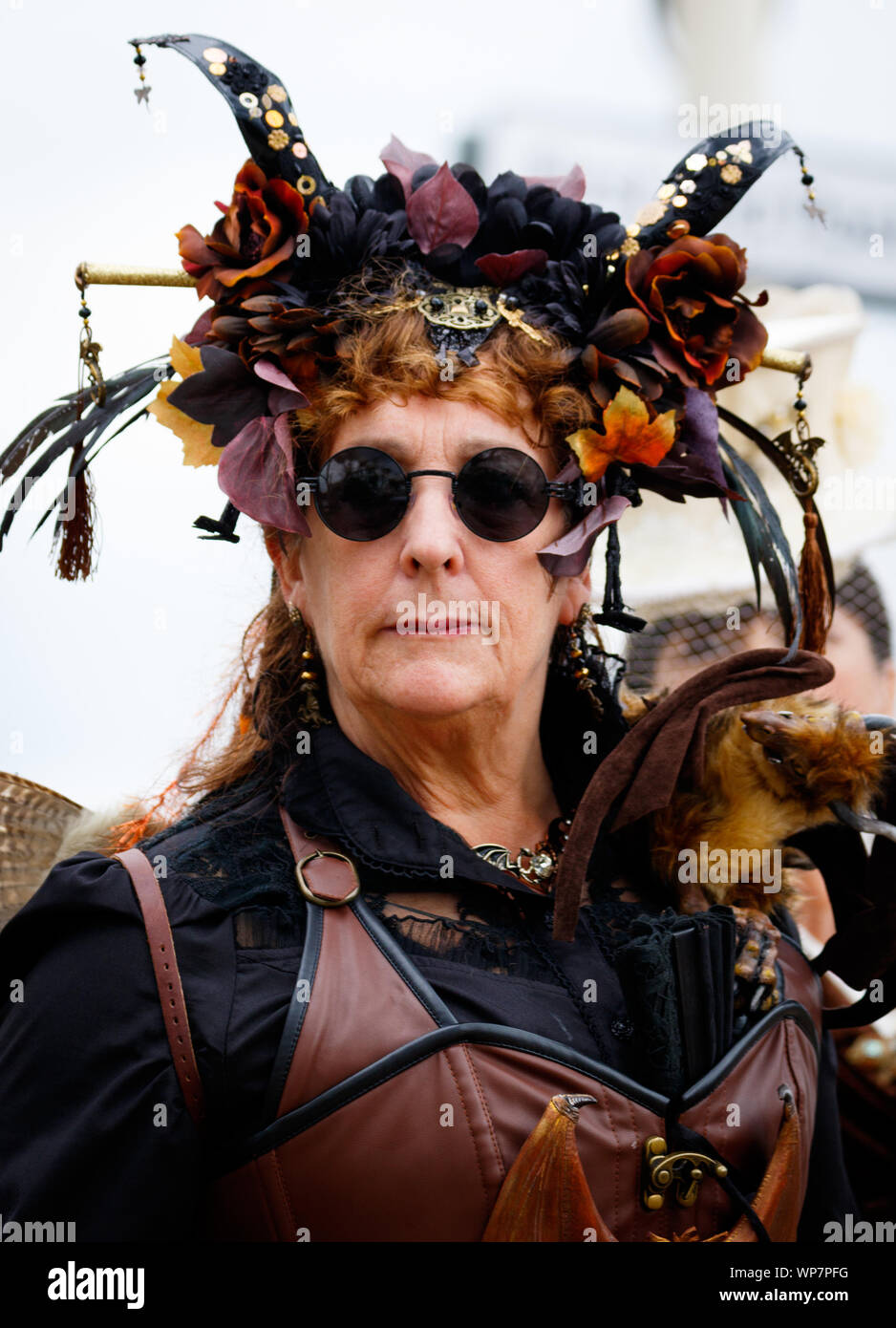 Eastbourne, East Sussex UK. 7th September 2019. Eastbourne Steampunk festival returns to this seaside town to entertain visitors Stock Photo