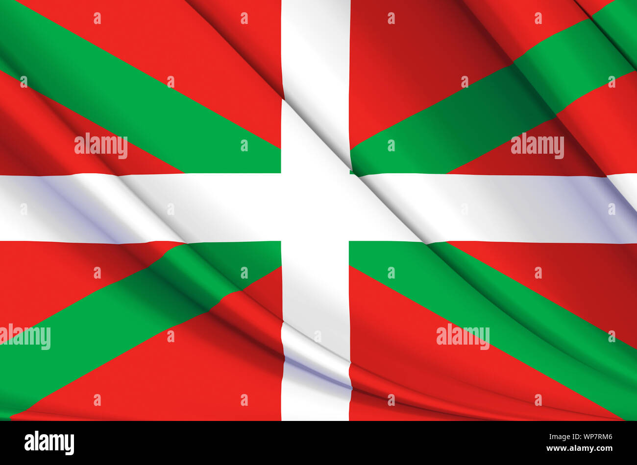 Basque Country waving flag illustration. Regions and cities of Spain ...