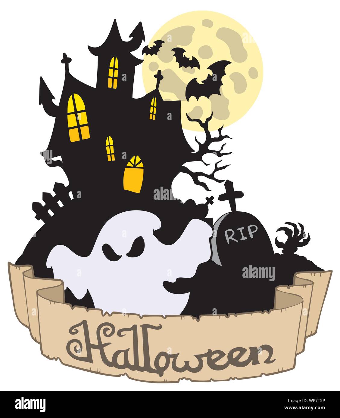 Halloween theme with ghost Stock Vector Image & Art Alamy