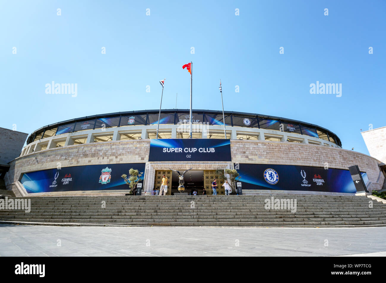 Main Entrance Of The Bjk Vodafone Park Stadium Prior To Uefa Super Cup Final 19 Between Liverpool Fc And Chelsea Fc Stock Photo Alamy