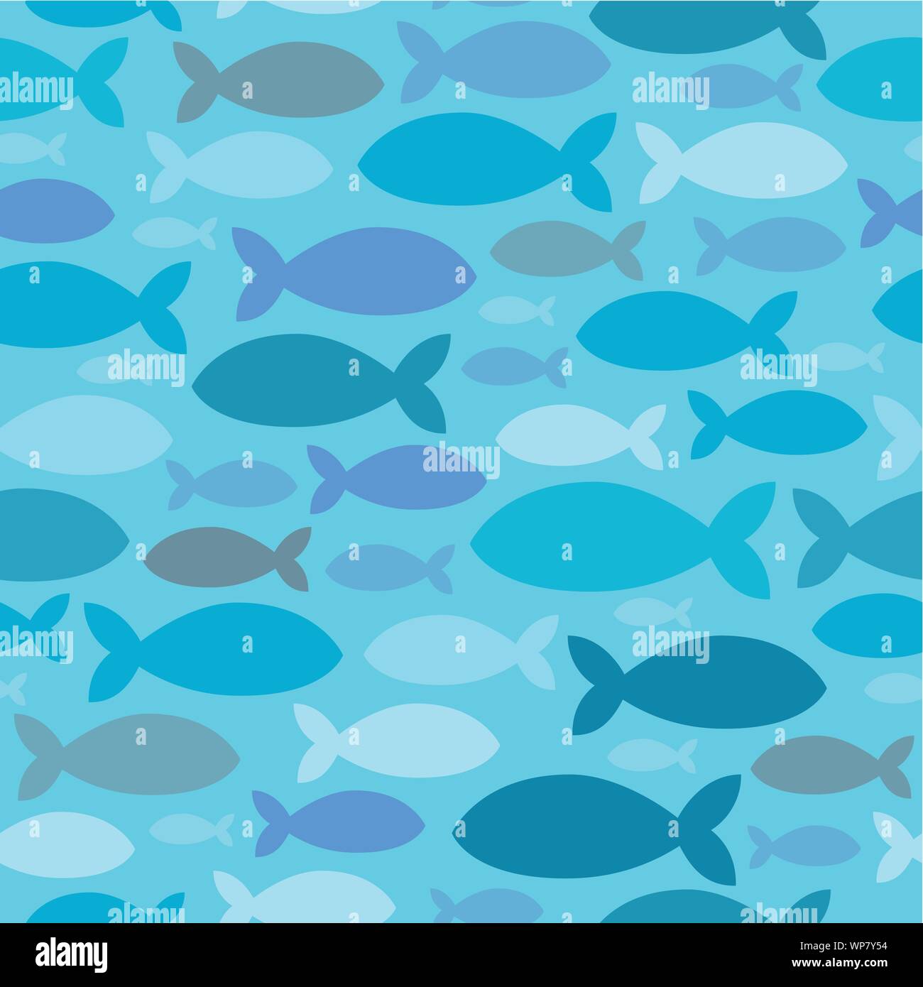 Seamless background fish silhouettes Stock Vector