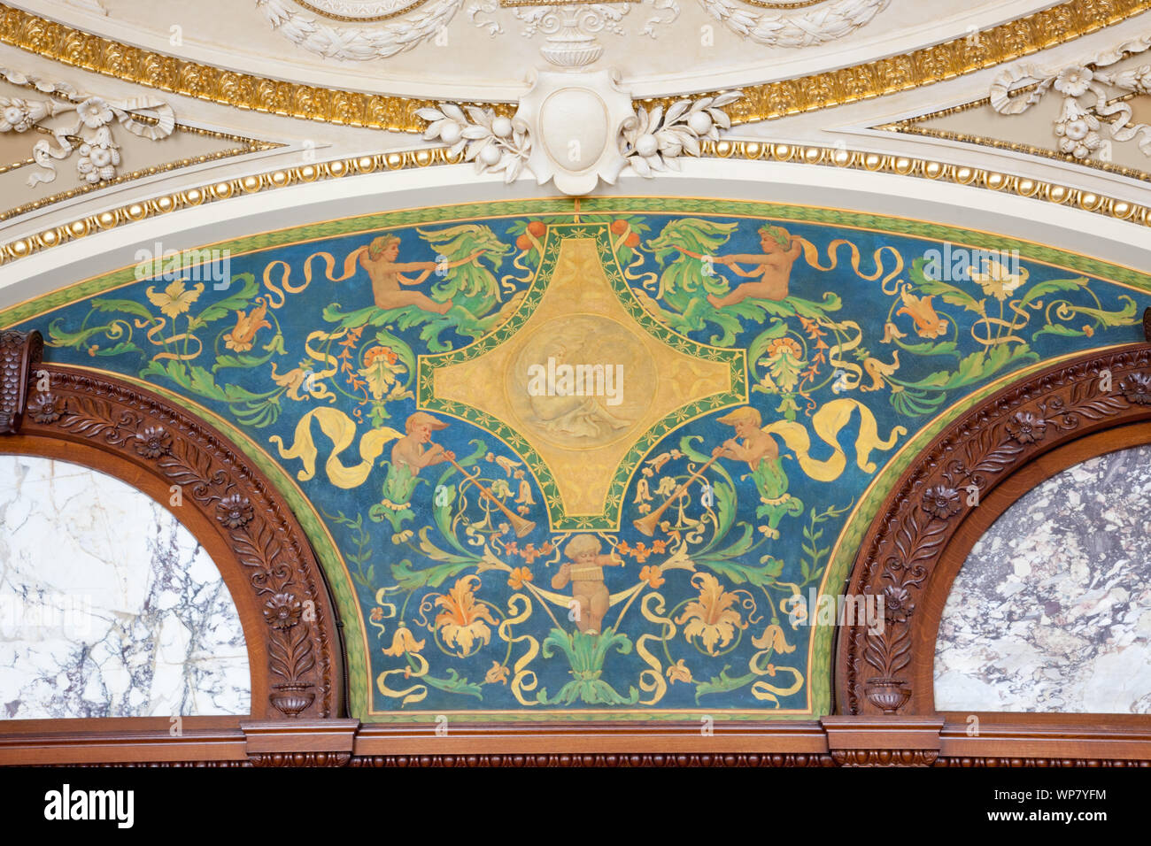 Librarian's Room. South wall lunette with Pandora opening box. Library of  Congress Thomas Jefferson Building, Washington, D.C Stock Photo - Alamy