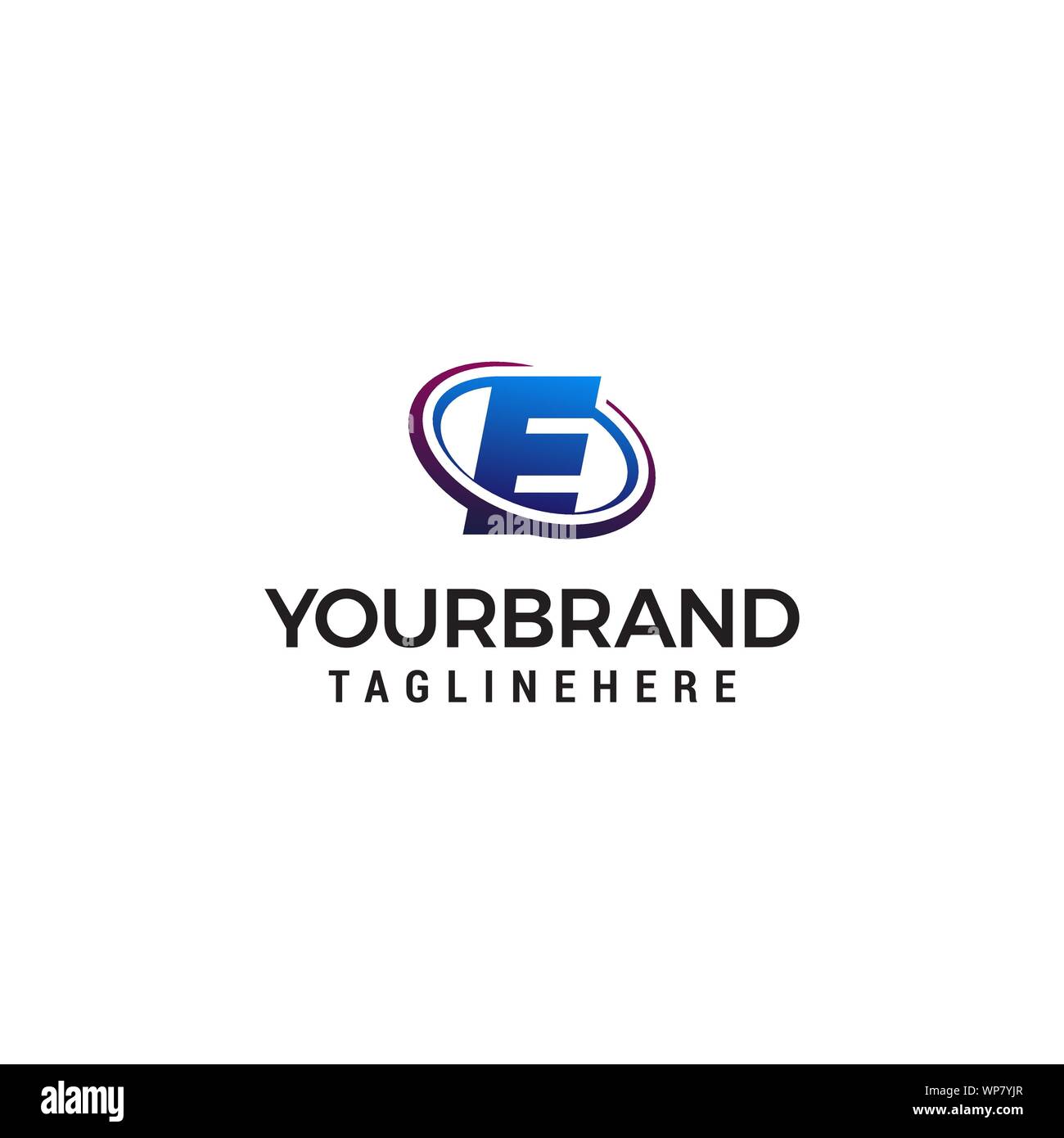 Swoosh Letter E technology logo concept template Stock Vector Image ...