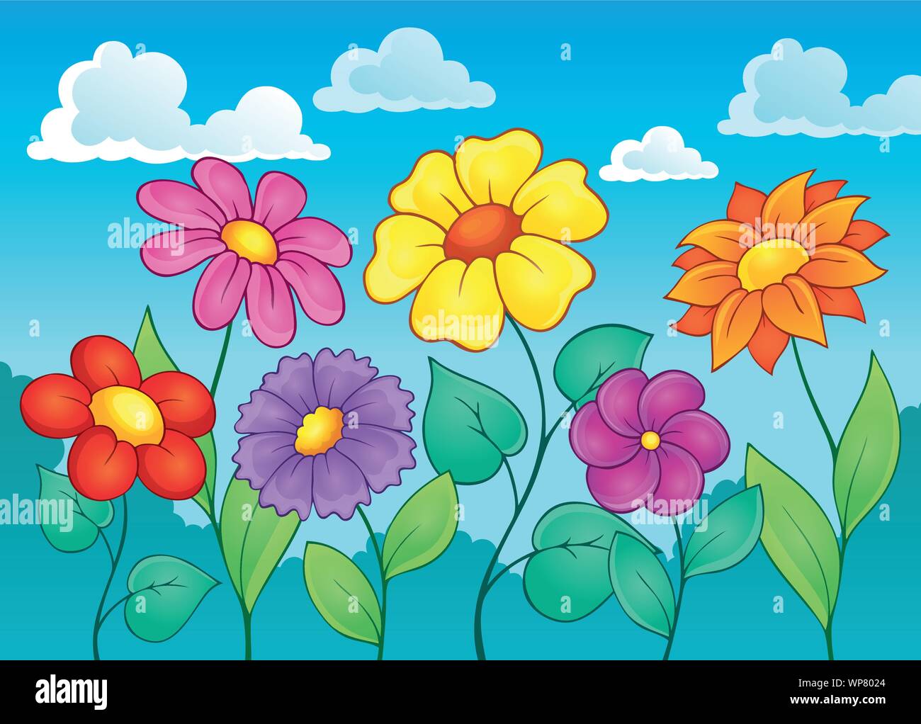 Flower topic image 4 Stock Vector