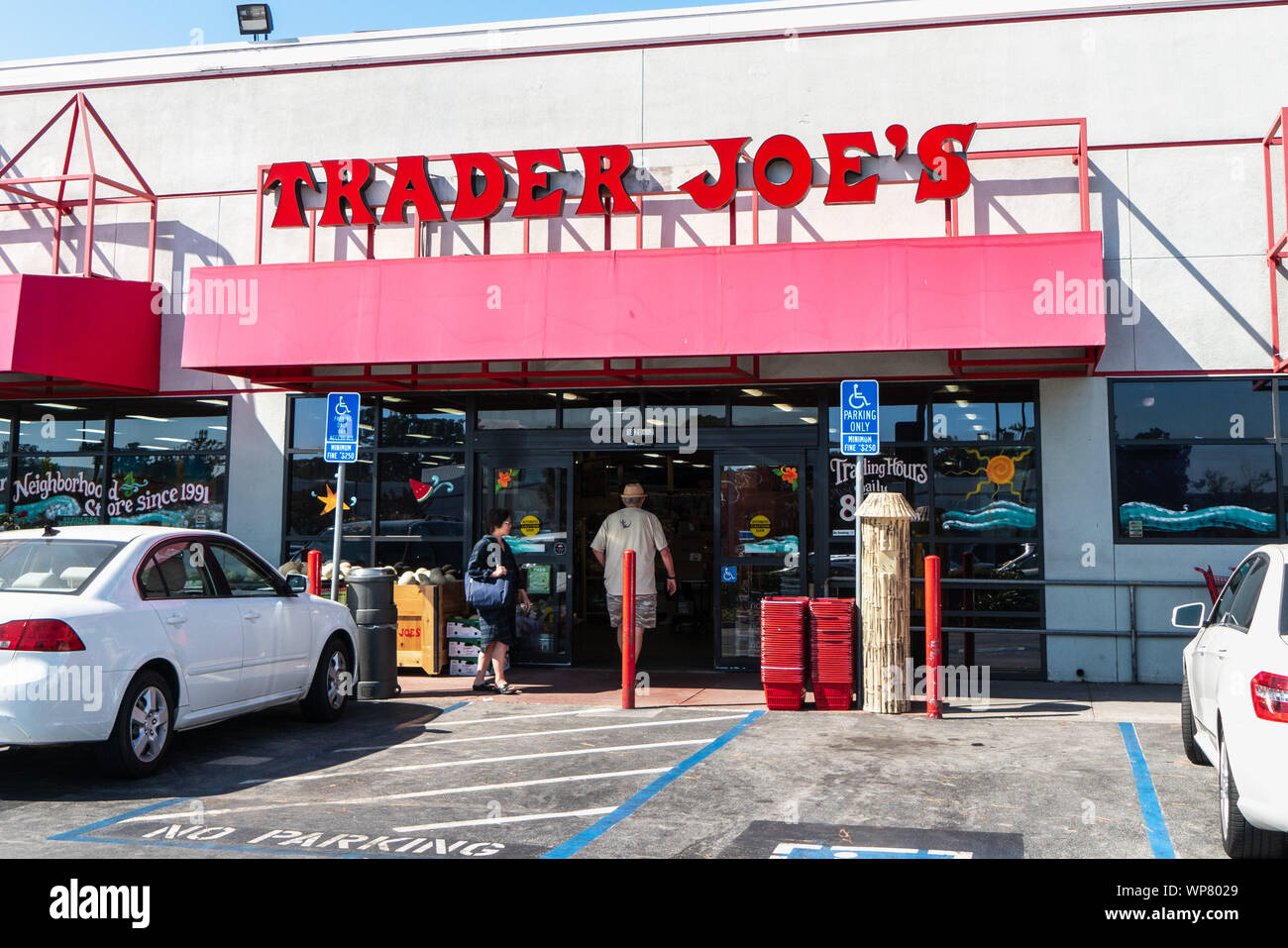 August 24, 2019 San Mateo / CA / USA Exterior view of Traders Joe's