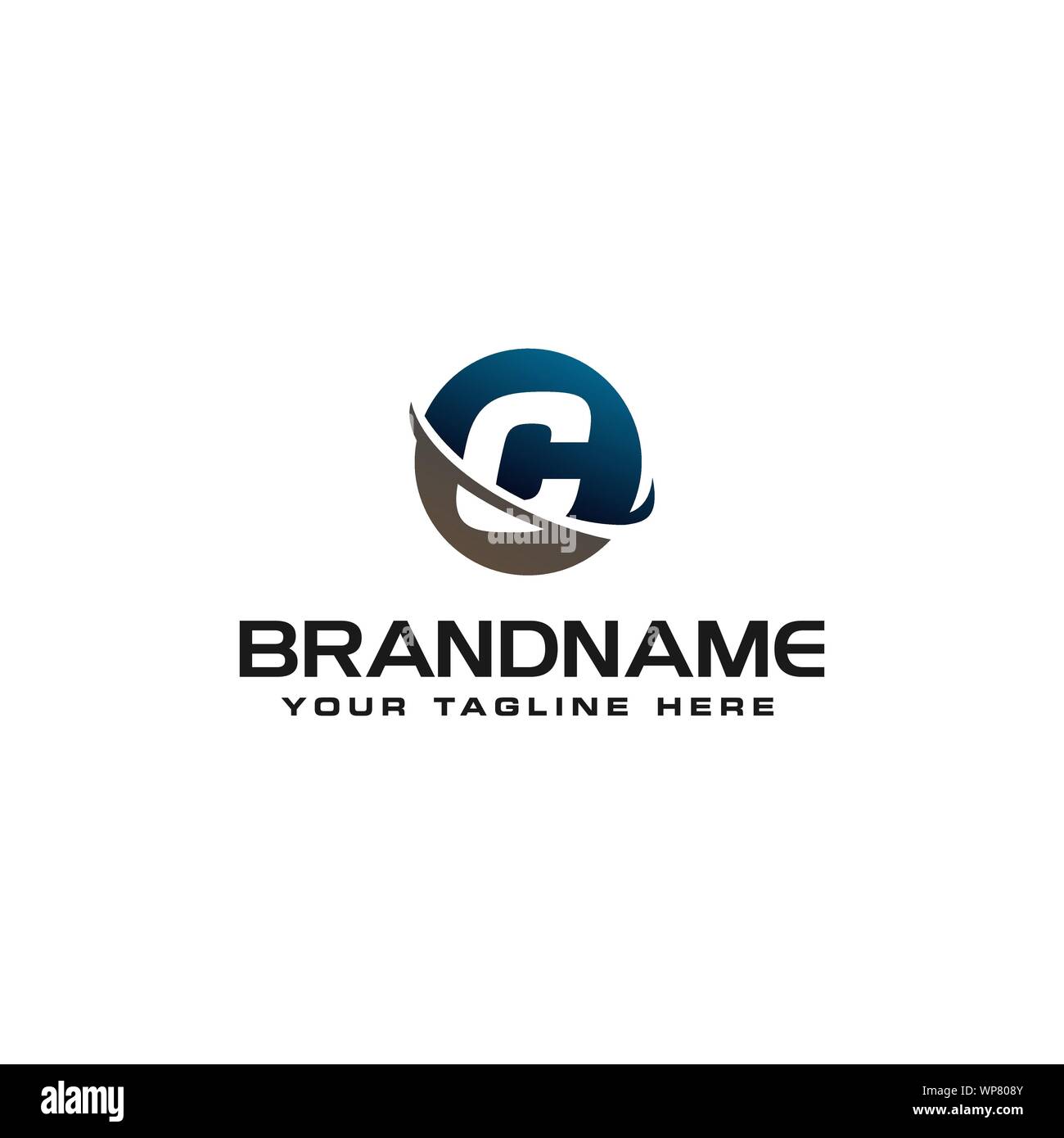 initial C technology swoosh company letter logo design vector icon ...