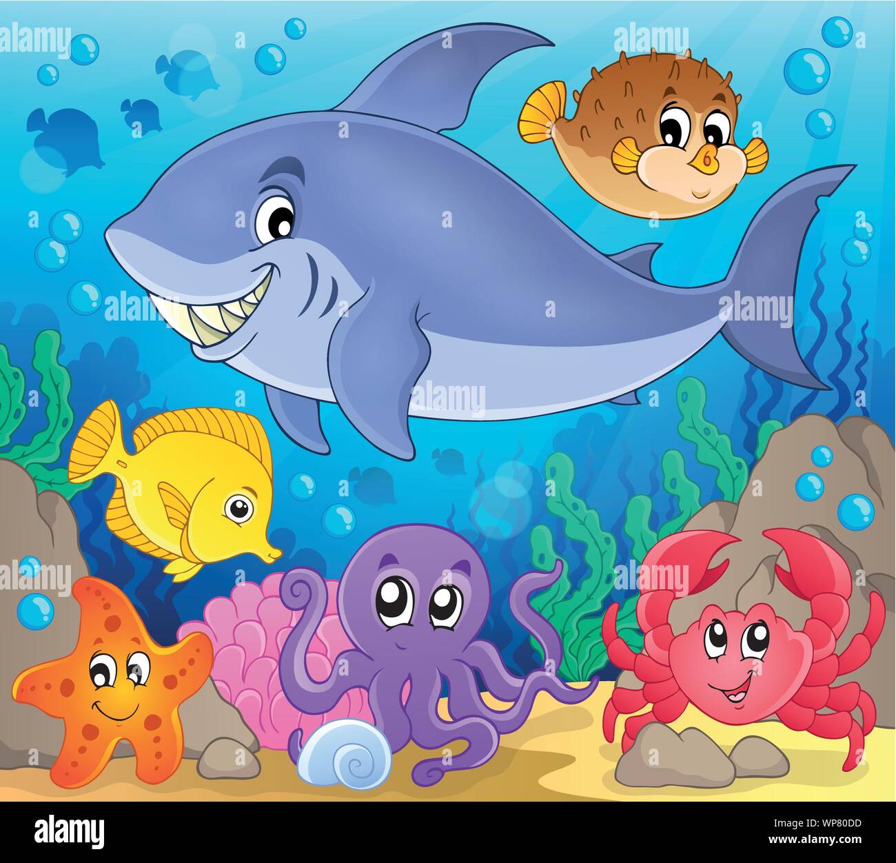 Image with shark theme 7 Stock Vector