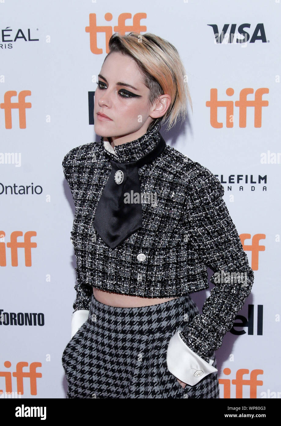 TORONTO, ONTARIO - SEPTEMBER 07: Kristen Stewart attends the 'Seberg' premiere during the 2019 Toronto International Film Festival at Ryerson Theatre on September 07, 2019 in Toronto, Canada. Photo: PICJER/imageSPACE/MediaPunch Stock Photo