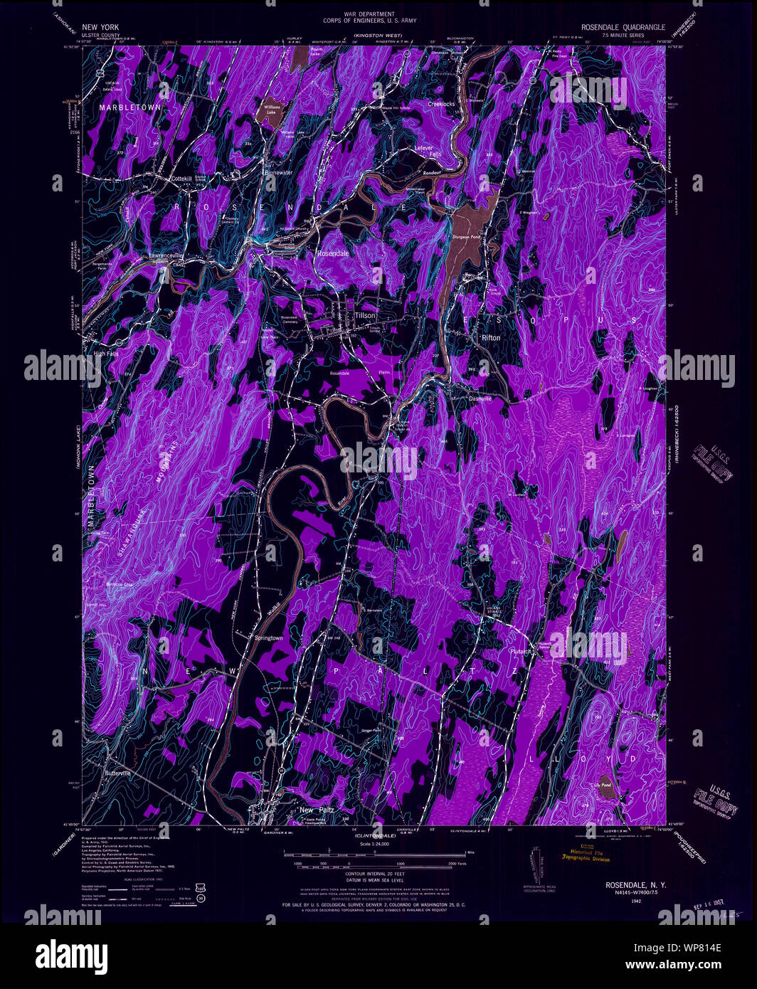 New York NY Rosendale 129219 1942 24000 Inverted Restoration Stock