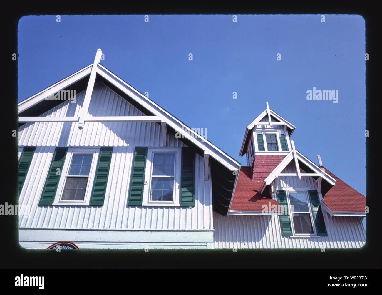 Life Saving Station Museum wide angle detail, Ocean City, Maryland Stock Photo