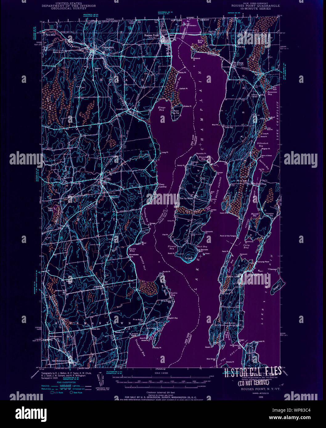 New York NY Rouses Point 129236 1939 62500 Inverted Restoration Stock Photo