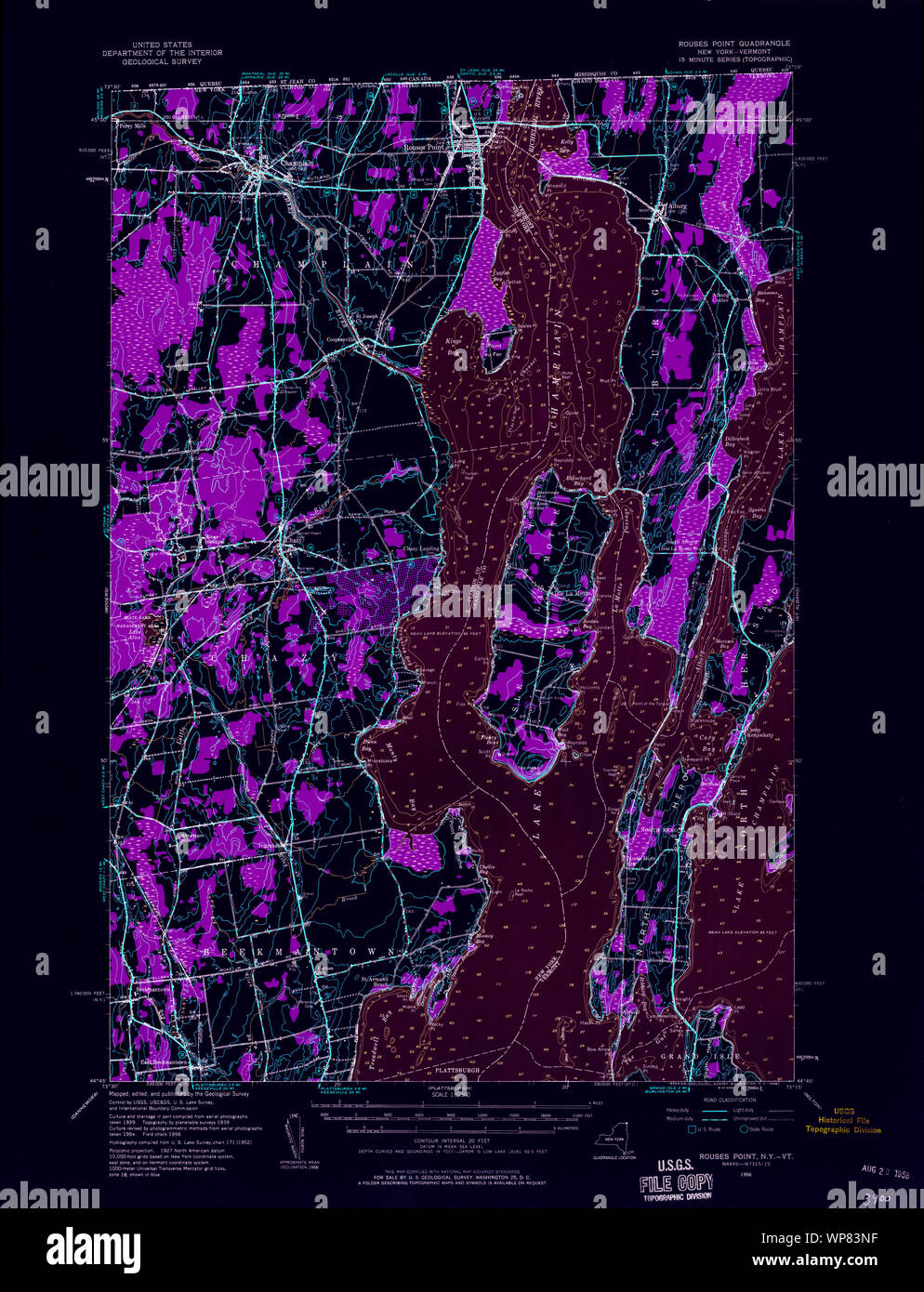 New York NY Rouses Point 129245 1956 62500 Inverted Restoration Stock