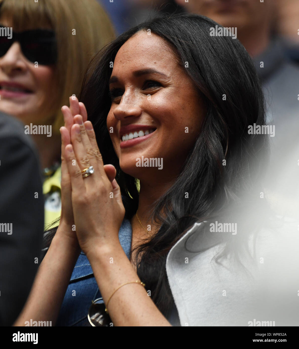 Flushing Meadows New York US Open Tennis Day 12 06/09/2019 Duchess of Sussex Meghan Markle  watches from player box as Serena Williams (USA) loses to Bianca Adreescu (CAN) in Ladies Singles Final Photo Roger Parker International Sports Fotos Ltd/Alamy Live News Stock Photo