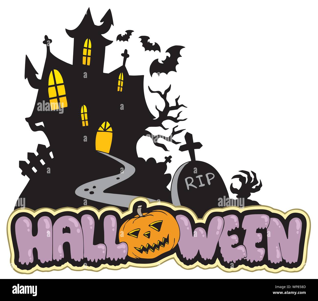 Halloween house with sign 2 Stock Vector Image & Art Alamy