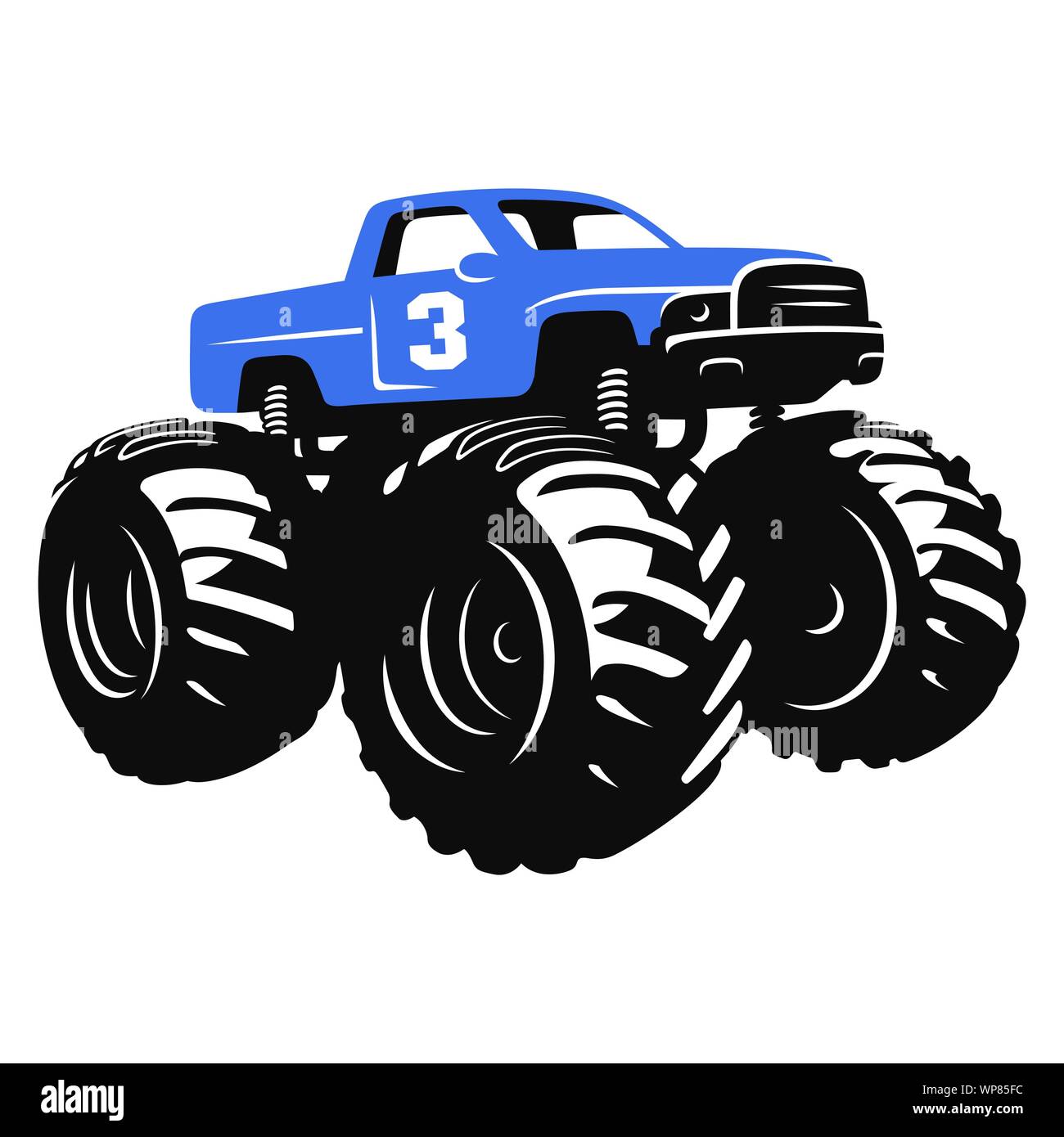 Monster Truck Red Car Cartoon Character Vector Illustration Stock  Illustration - Download Image Now - iStock