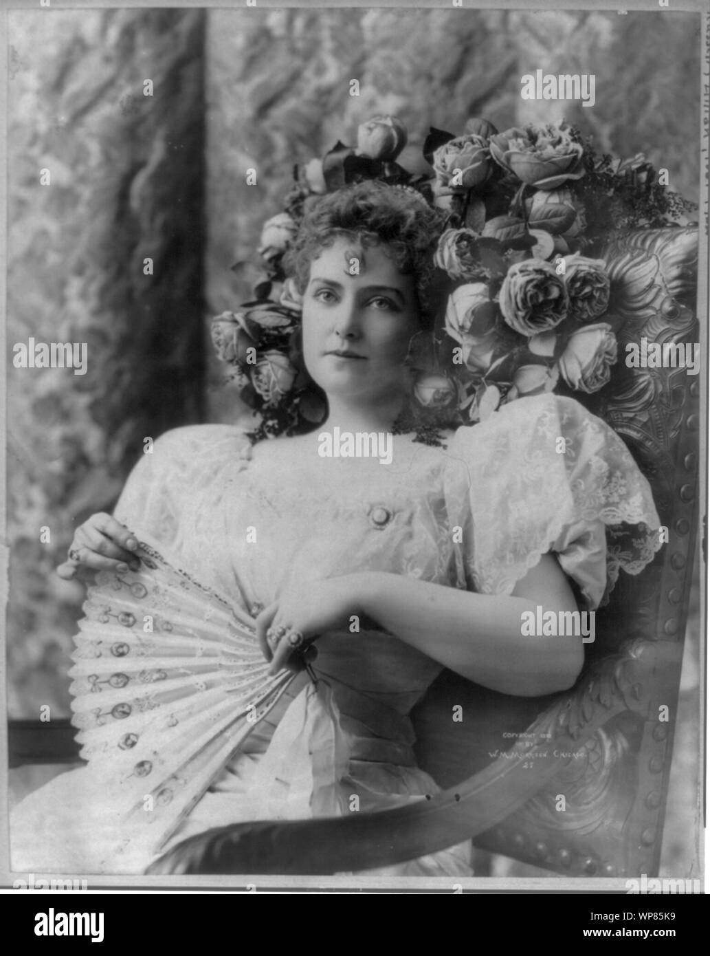 Lillian Russell, 18611922, half length portrait, seated in chair
