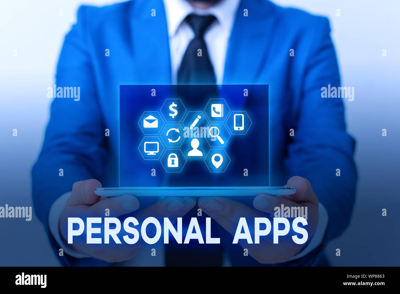 Handwriting text Personal Apps. Conceptual photo Organizer Online Calendar Private Information Data Stock Photo