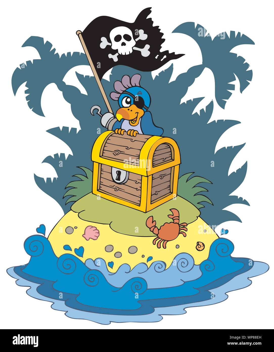 Treasure island with pirate parrot Stock Vector Image & Art Alamy