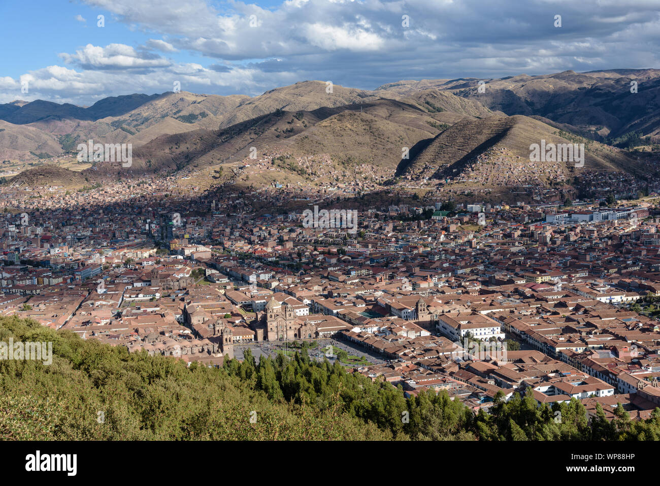 Panoramic City View Of Cusco From Sacsayhuaman Ruins In The Hills Peru panoramic-city-view-of-cusco-from-sacsayhuaman-ruins-in-the-hills-peru