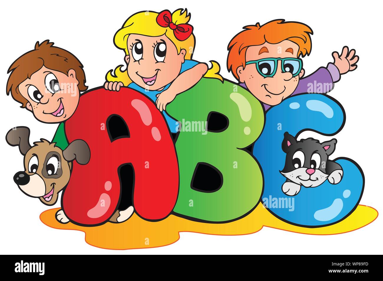 school-theme-with-abc-leters-stock-vector-image-art-alamy