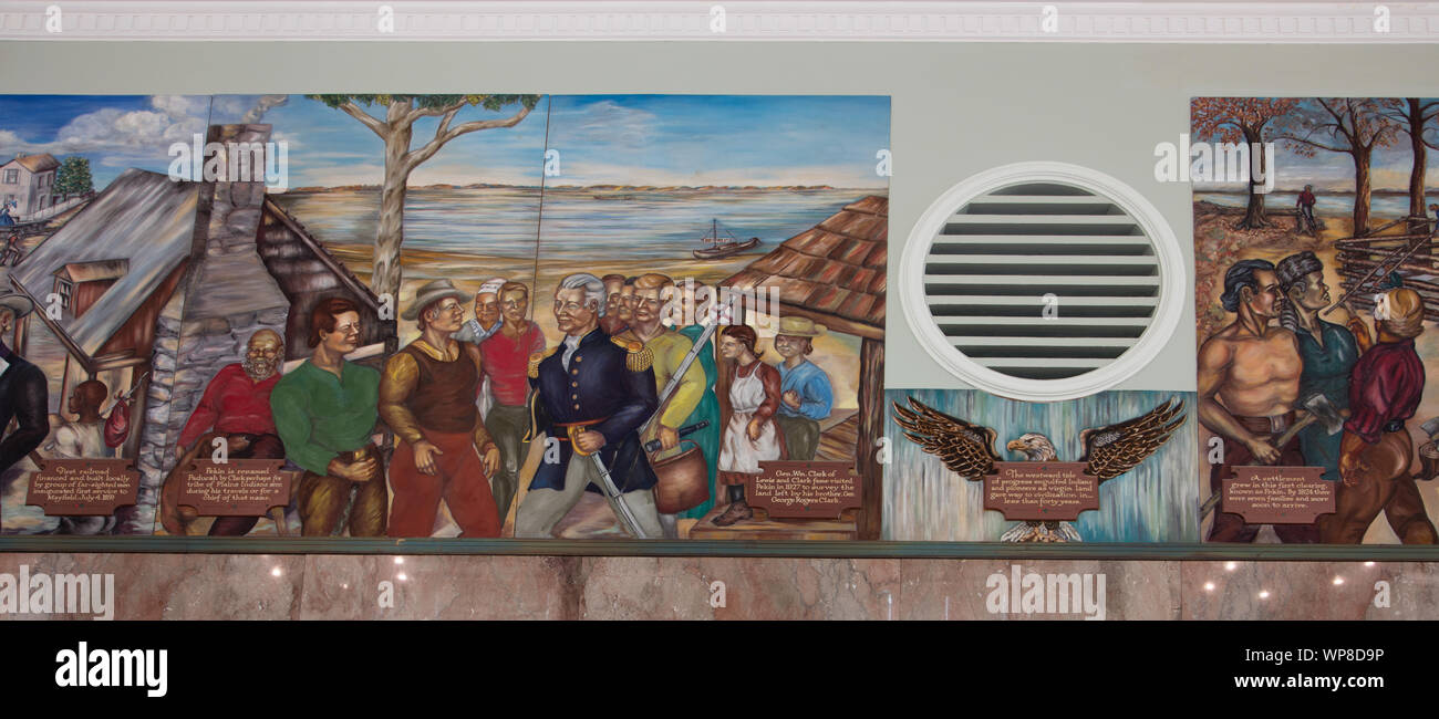 Lobby murals. Federal Building and U.S. Courthouse, Paducah, Kentucky