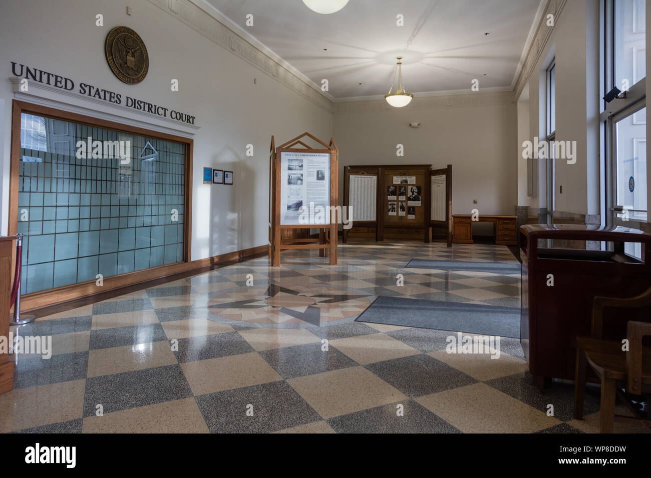 Lobby of the Isaac C. Parker Federal Building & U.S. Courthouse, Fort Smith, Arkansas Stock Photo