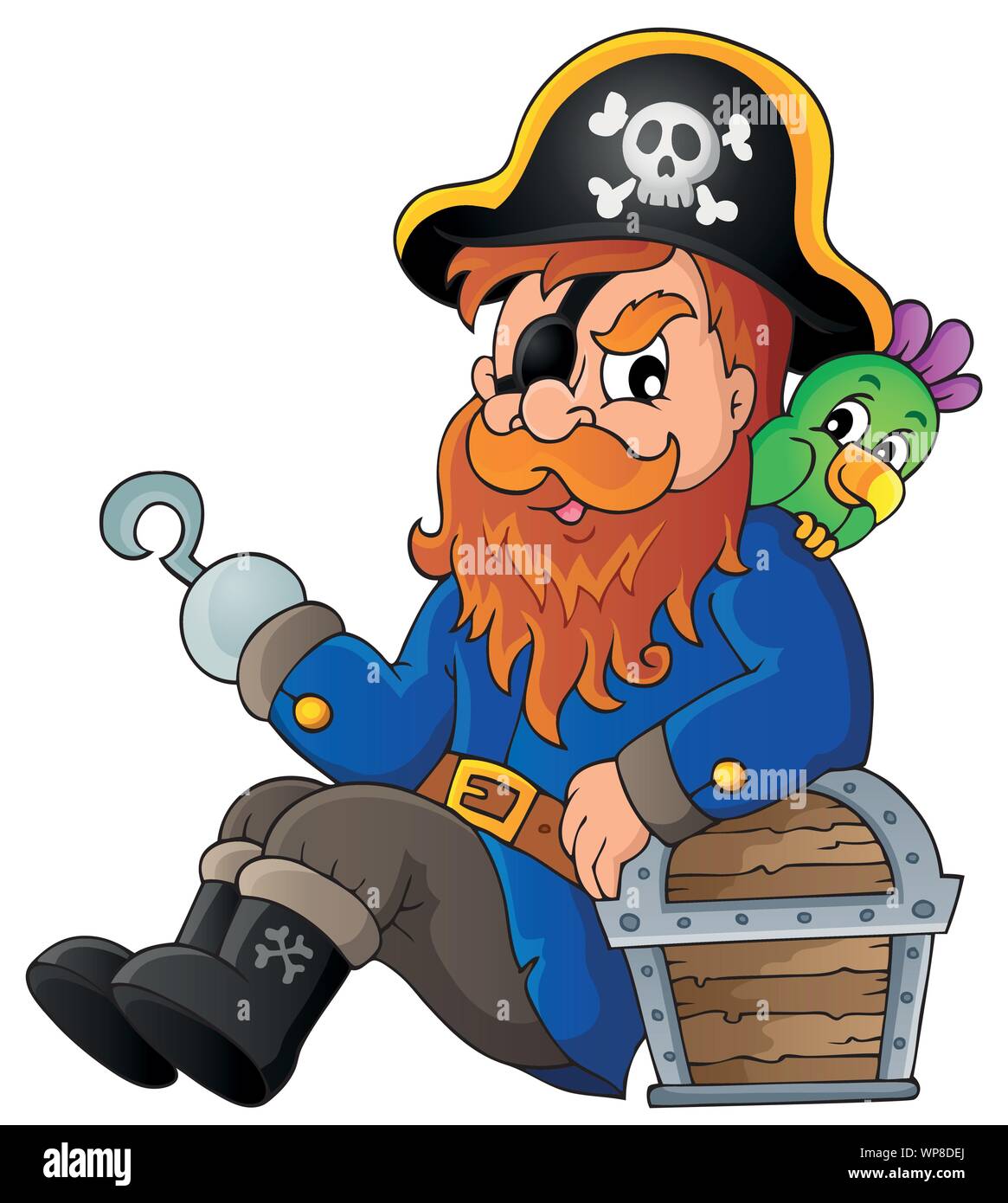 Sitting pirate theme image 1 Stock Vector