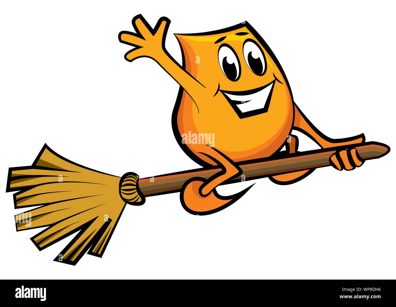 Cartoon character flying on the broom Stock Vector Image & Art Alamy
