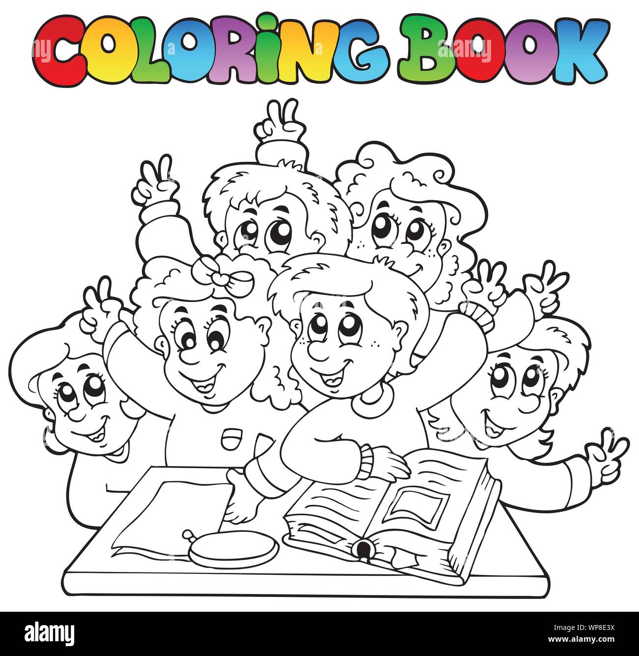 Coloring Book School Cartoons 3 Stock Vector Image Art Alamy