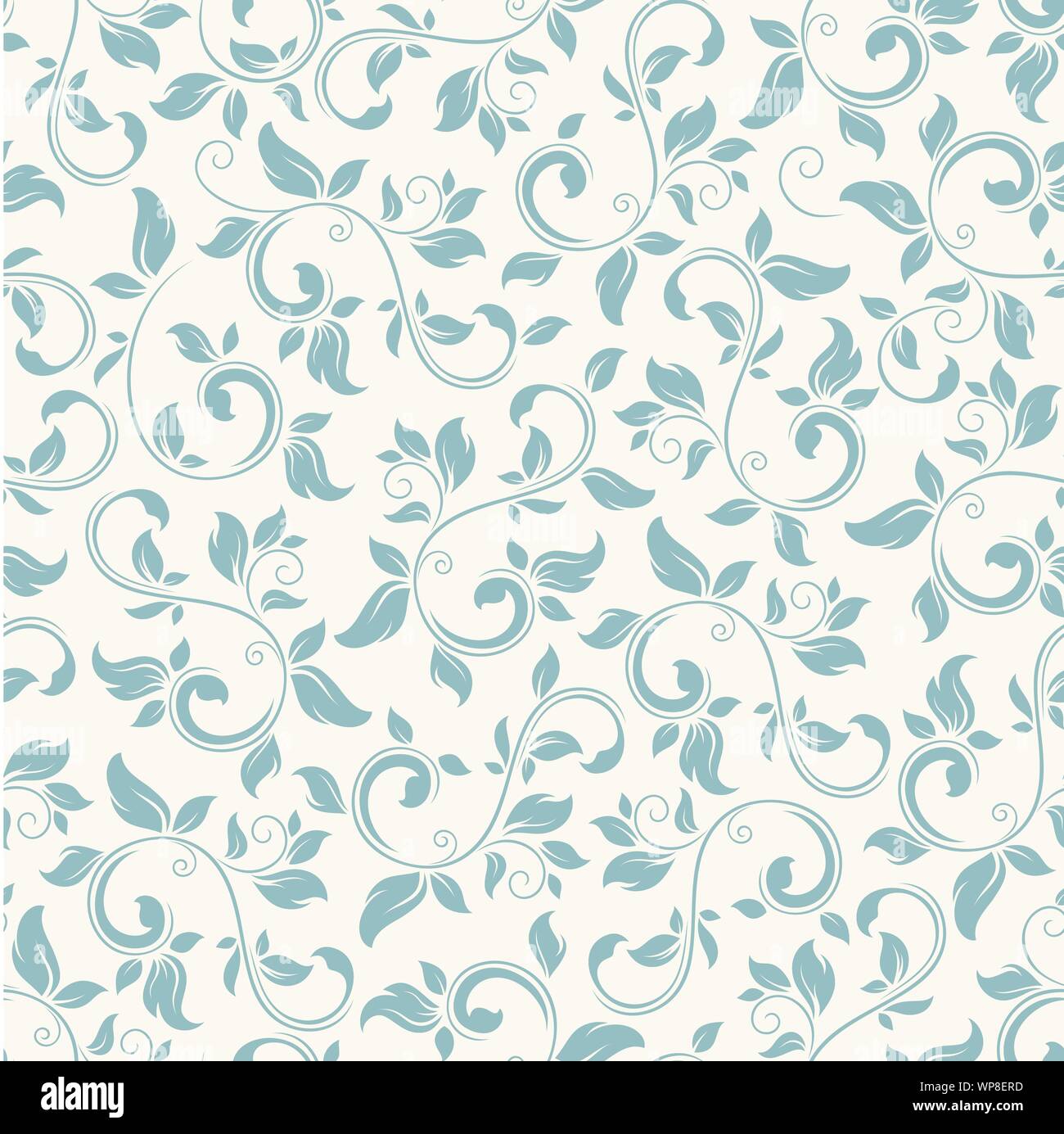 Vector vintage seamless blue floral pattern on white Stock Vector Image ...