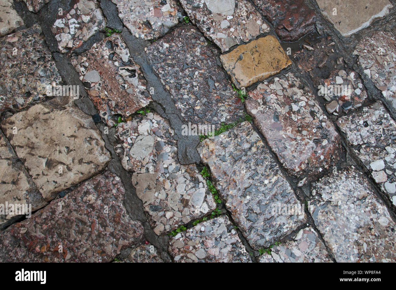 Paving stones of a town square in the Old Quarter of Lijiang, Yunnan, China Stock Photo