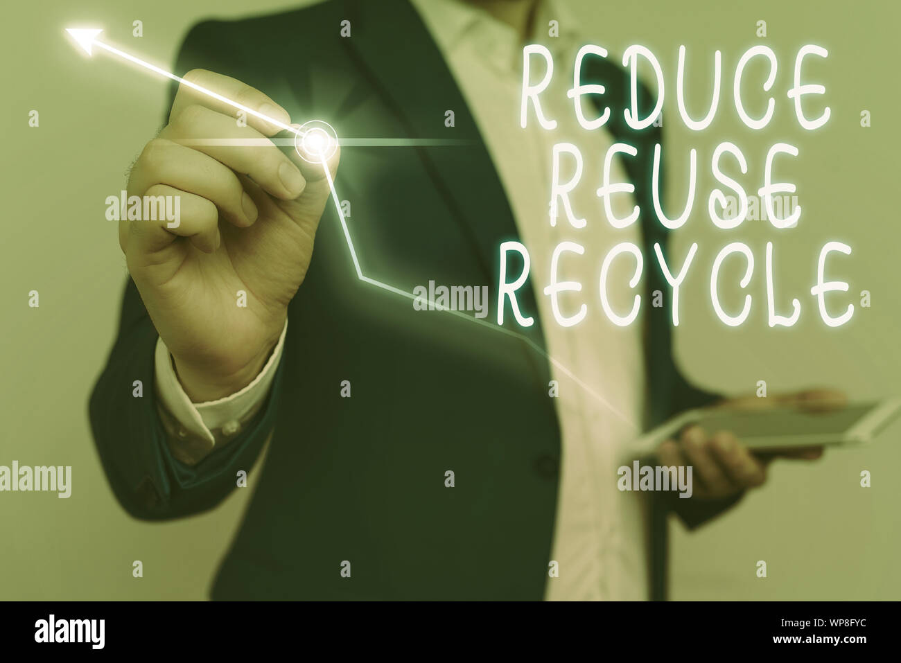 Conceptual hand writing showing Reduce Reuse Recycle. Concept meaning environmentallyresponsible ...