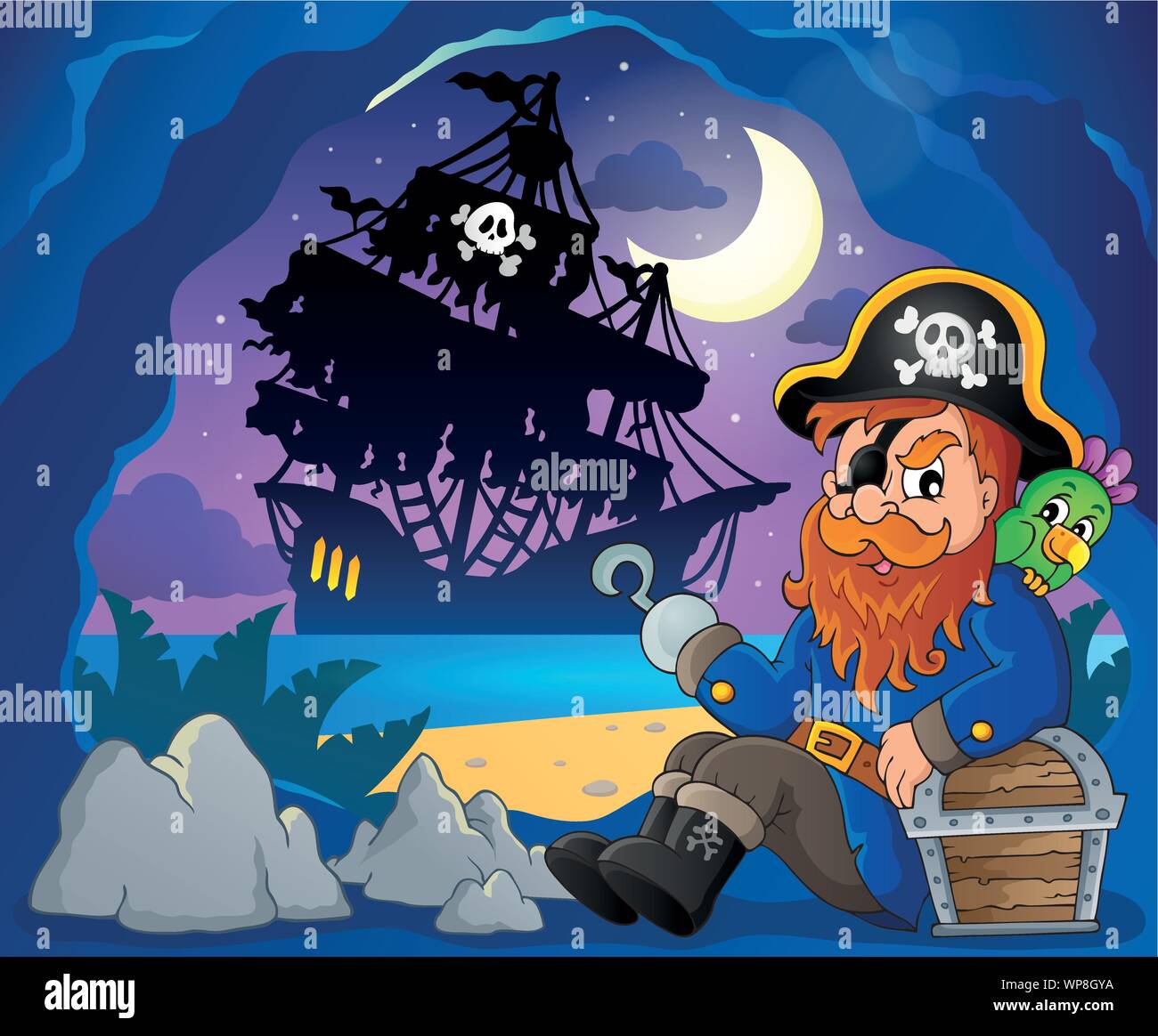 Sitting pirate theme image 3 Stock Vector Image & Art Alamy