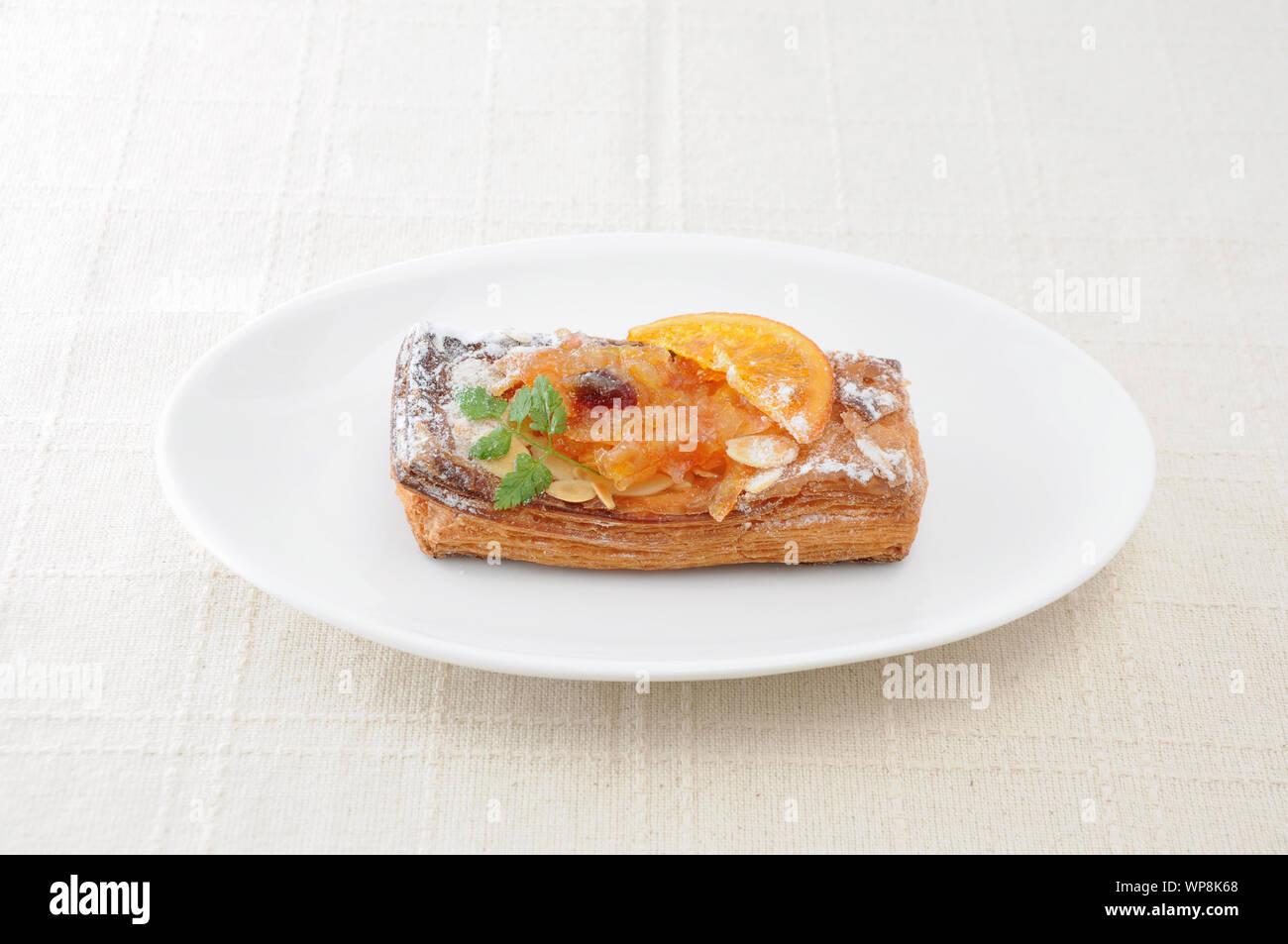 orange marmalade tart pie on table Stock Photo