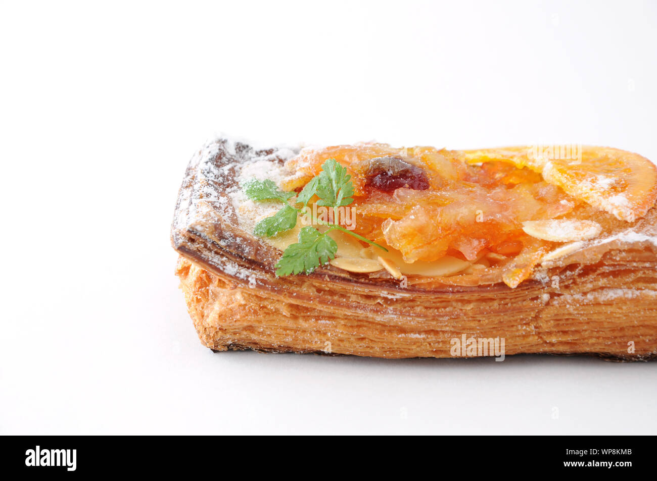 orange marmalade tart pie on white background Stock Photo