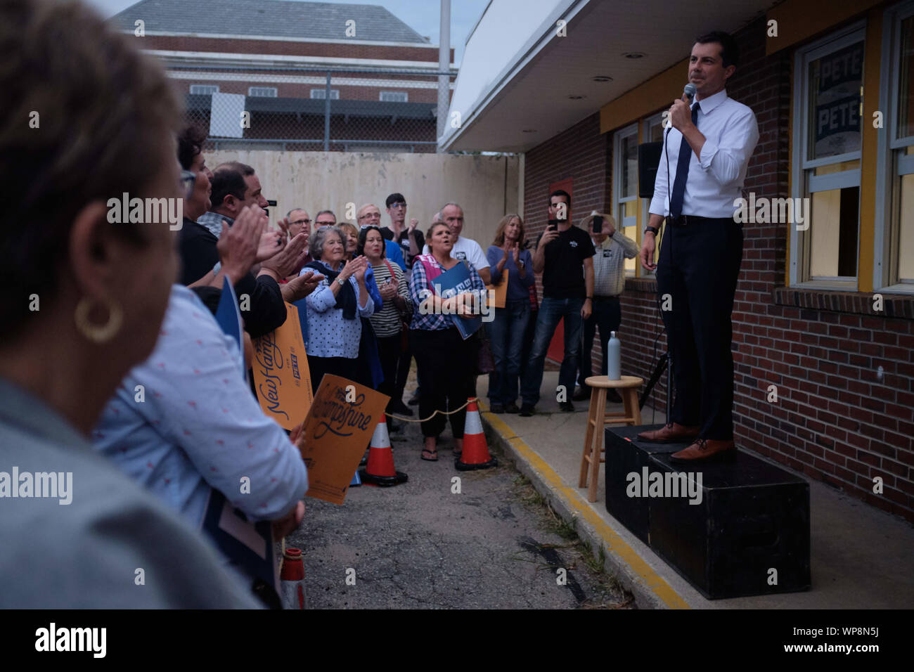 Somersworth, New Hampshire, USA. 8th Sep, 2019. Presidential candidate