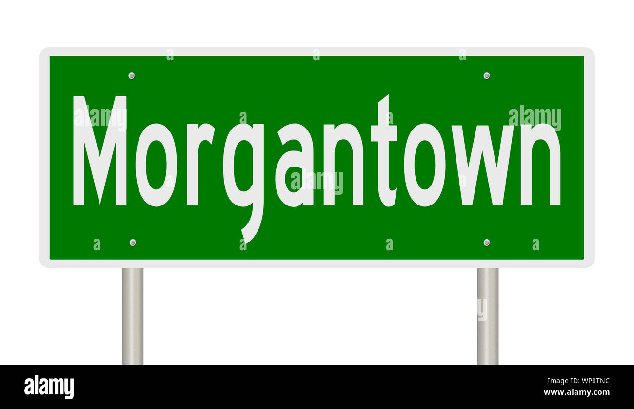 Rendering of a green highway sign for West Virginia Stock Photo Alamy