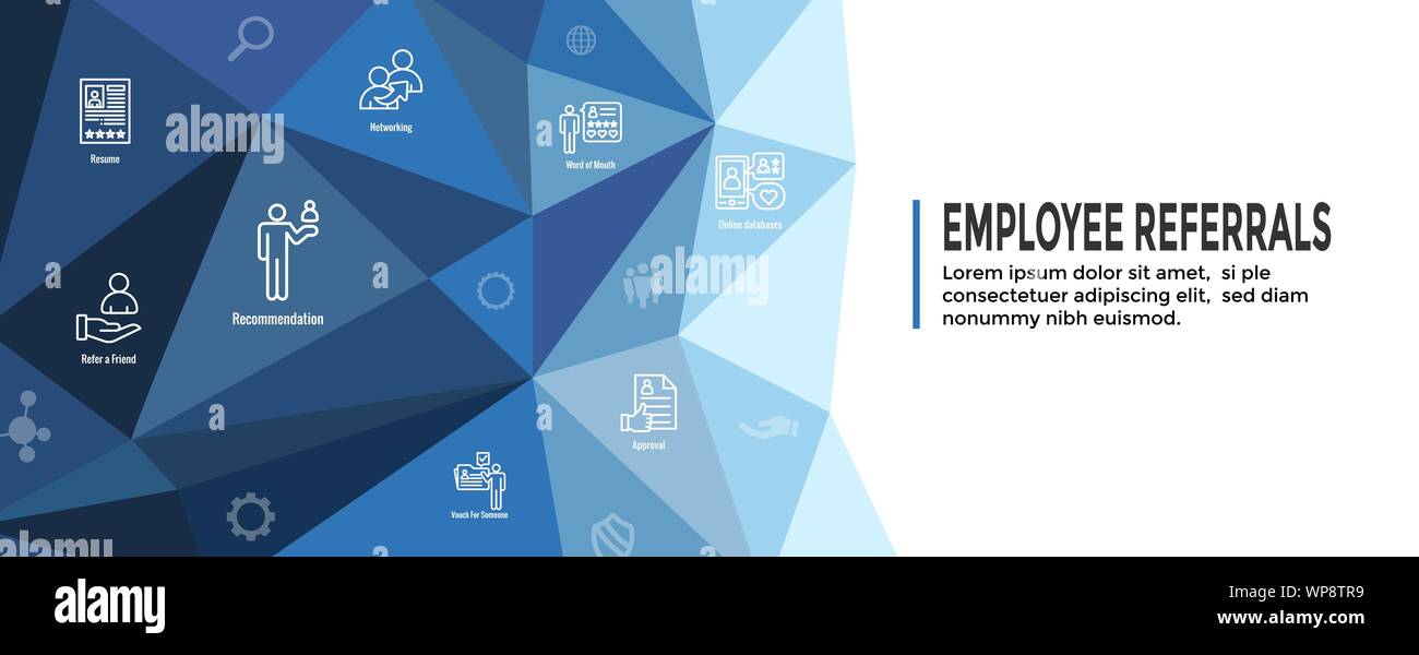 Employee Referrals Icon Set W Web Header Banner Stock Vector Art