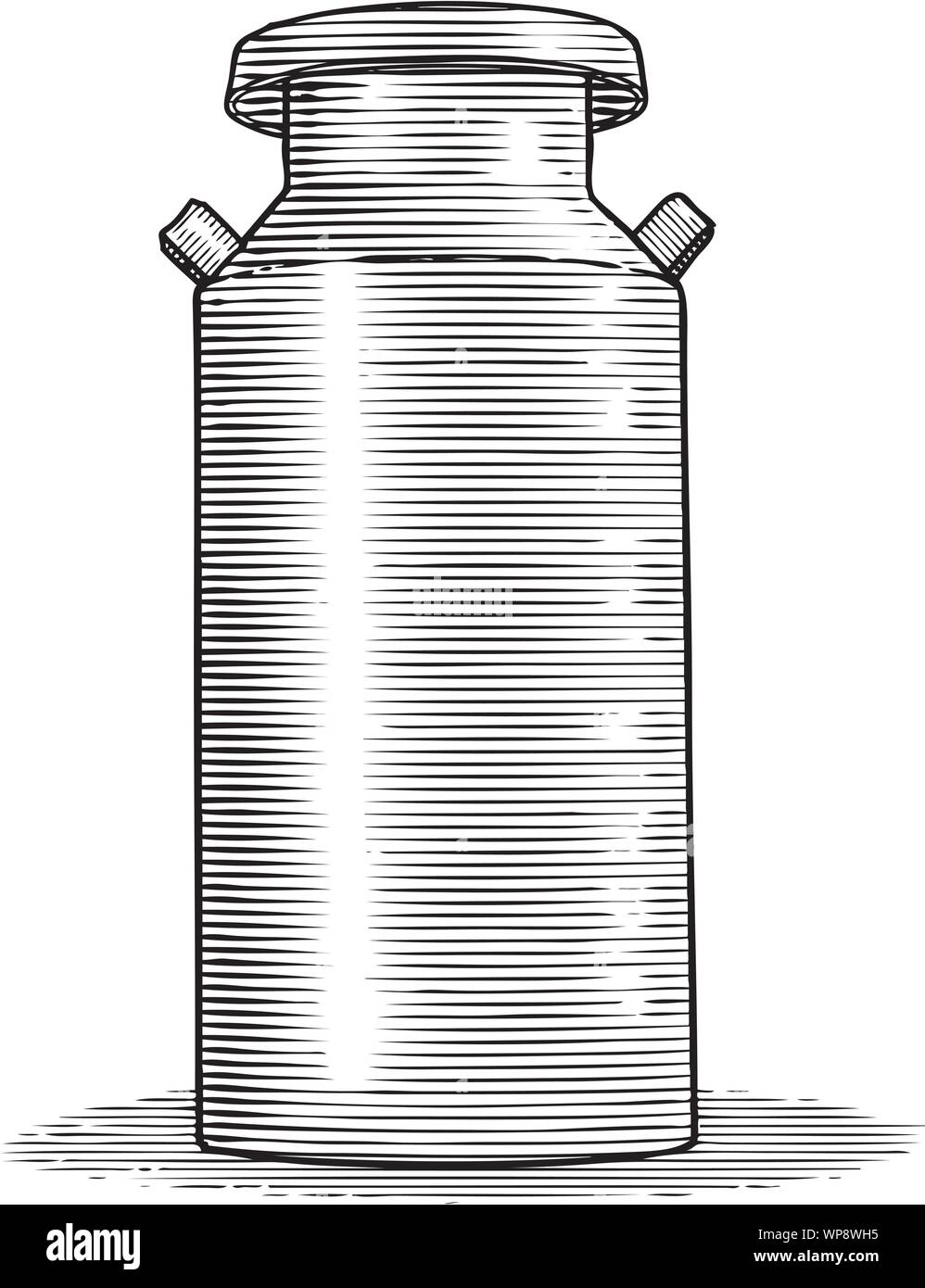 Woodcut illustration of an antique milk can Stock Vector Image & Art