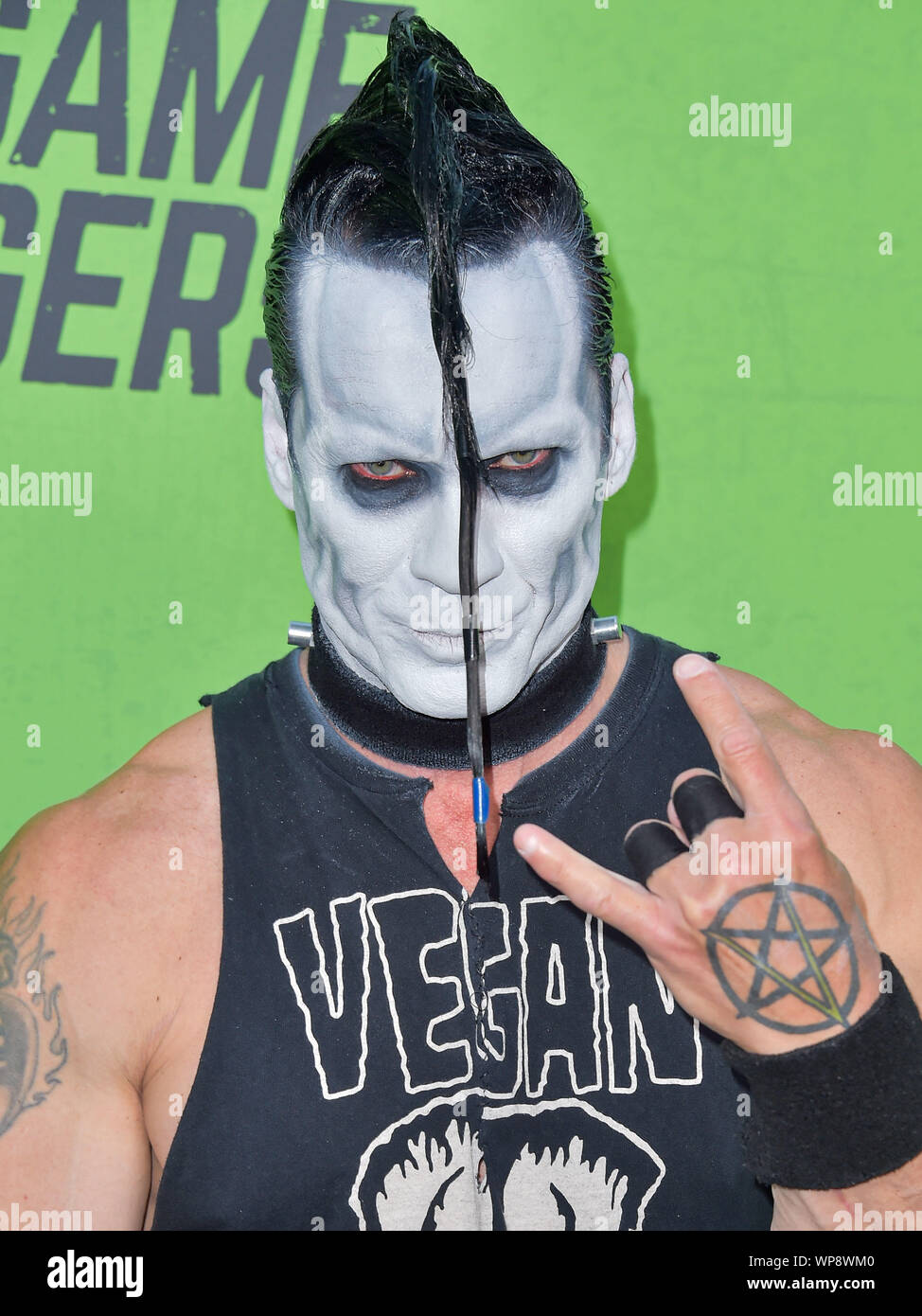Hollywood, United States. 04th Sep, 2019. HOLLYWOOD, LOS ANGELES, CALIFORNIA, USA - SEPTEMBER 05: Doyle Wolfgang von Frankenstein arrives at the Los Angeles Premiere Of 'The Game Changers' held at ArcLight Cinemas Hollywood on September 5, 2019 in Hollywood, Los Angeles, California, United States. ( Credit: Image Press Agency/Alamy Live News Stock Photo