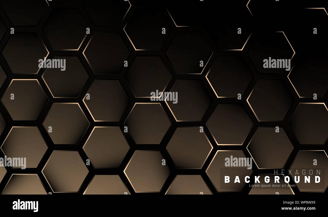 Abstract hexagon gradient colorful light pattern with a dark background ...